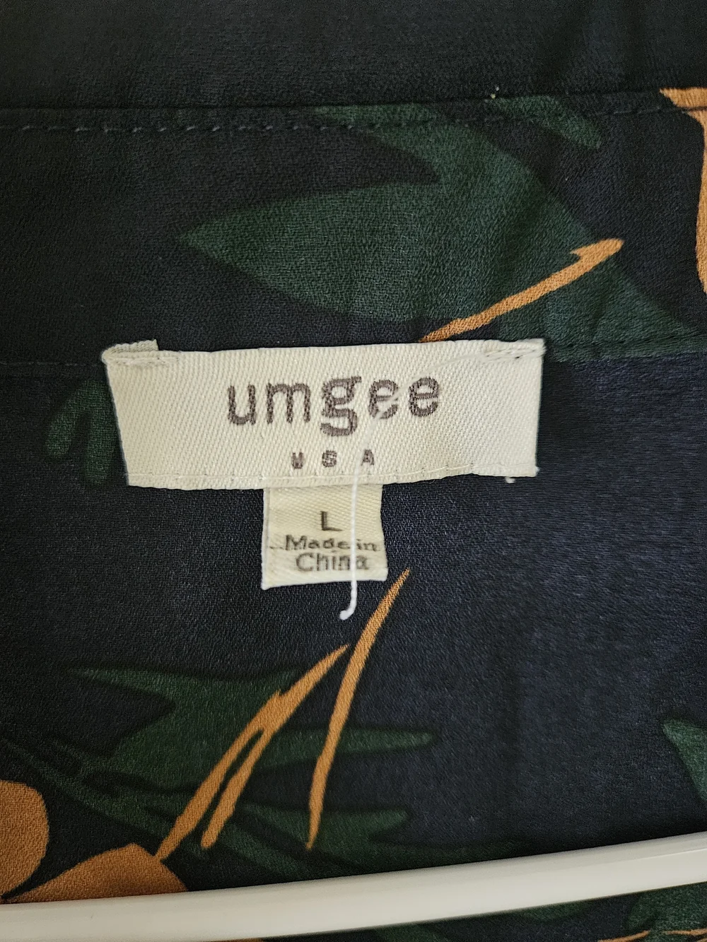 Umgee Navy Floral High-Low Dress with Orange and Red Accents - Picture 7 of 10